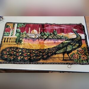 Elegant Multicolor Peacock Wall Tapestry